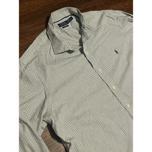 Ralph‎ Lauren Men’s Blue Green Collard Long Sleeve Shirt XXL